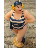Candle Bathing Beauty in Blue Stripe Swimsuit 8&quot; Boston Warehouse Vintag... - £15.77 GBP