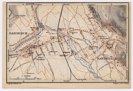 1929 Original Vintage Map Of GARMISCH-PARTENKIRCHEN / Bayern Bavaria Germany - £16.76 GBP