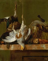 Framed Canvas Print Still Life With Dead Partridge, Pheasant, And Hunting Gear - £31.06 GBP+