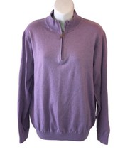 Peter Millar Crown Crest Cotton Silk British Lavender 1/4 Zip Sweater NWOT - £87.51 GBP