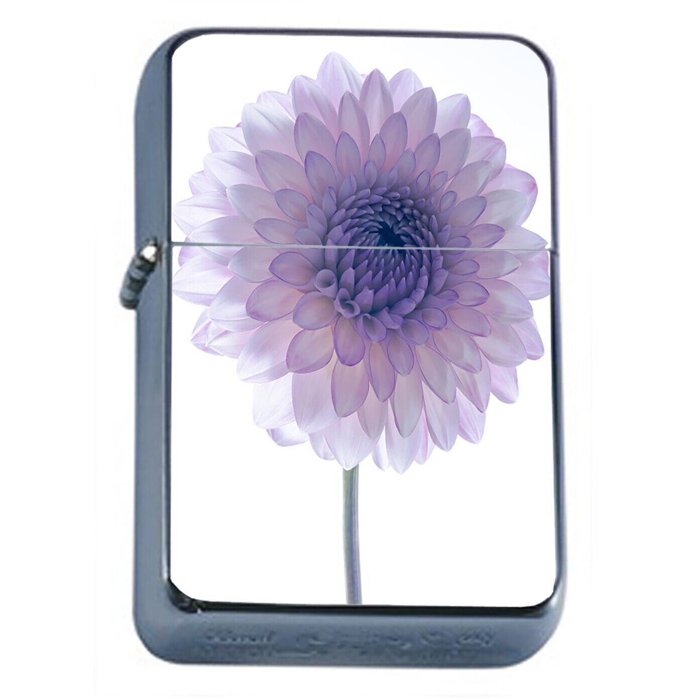 Tranquil Purple Flower Flip Top Oil Lighter Windproof