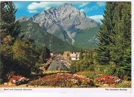 Alberta Postcard Banff &amp; Cascade Mountain Flower Garden - £2.31 GBP