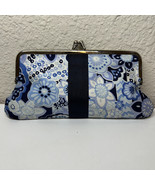 Talbots Blue &amp; White Floral Print Coin/ Change Purse Wallet~Cosmetic Clutch - $25.43 CAD