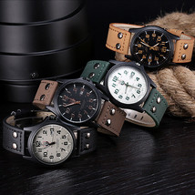 2022 Vintage Classic Watch Men Watches Stainless Steel Waterproof Date Leather S - £7.01 GBP