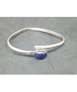 Vintage Susan Roggio Solid Sterling Silver 925 Bangle Bracelet Blue Stone - £36.67 GBP