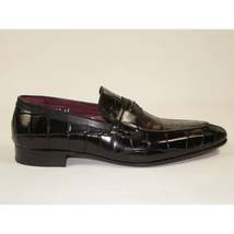 Men's GENIO Genuine Crocodile Embossed Leather Shoes Turkey 120371165 Black image 7