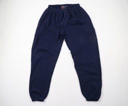 Vintage 90s Streetwear Mens XL Faded Blank Heavyweight Sweatpants Joggers Navy - £46.01 GBP