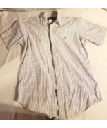 RALPH LAUREN CLASSIC FIT BLUE GREEN WHITE PLAID BUTTON UP SHORT SLEEVE S... - $351.07 MXN