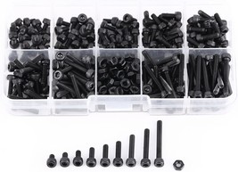 The 280Pcs.M3 Alloy Steel Grade12.9 Hex Socket Cover Head Bolt Screw Nut - £23.46 GBP