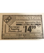 1998 Domino’s Pizza Olive Branch Mississippi Vintage Print Ad pa10 - $171.35 MXN
