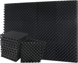 12 Pack-12X12X1.18 Inches Black Egg-Crate Acoustic Foam Panels,Studio, B... - £28.27 GBP