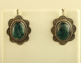 Vintage Sterling Silver Nakai Navajo American Indian Abalone Shell Stud Earrings - £37.39 GBP