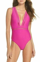 Ted Baker London Plunge One Piece Swimsuit US Sz 12 Fushia - £41.16 GBP