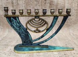 Vintage Brass Dayagi Menorah Judaica Israel Chanukah 9 Candle 1445  RARE Signed - £419.96 GBP