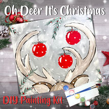 Oh Deer It's Christmas Painting Kit - Paint Your Own - Hand-Drawn - Canv... - $38.00