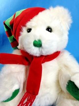 White Teddy Bear MERRY Ty Classic Plush Stuffed Animal Beanie 2004 - 12&quot; - $19.95