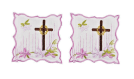 2 Embroidered Cotton Dry Lavender Stuffed Religious Greek Aromatic Mini ... - £10.27 GBP