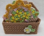 Set Of (5) Easter Flower Basket Cross Stitched Drink Coasters - $43.55