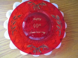 Viking Red Glass 40th Anniversary Plate 8&quot; - $24.75