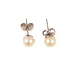 6 mm Faux Pearl Stud Earrings On Silver Posts Classic Vintage - £6.74 GBP