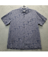 Tommy Bahama Casual Shirt Mens M Multi Silk Geometric Short Sleeve Butto... - $31.62 CAD