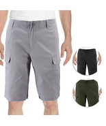 Men&#39;s Stretch Cotton Casual Chino Utility Multi Pocket Slim Fit Cargo Sh... - $39.49 CAD