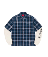 Supreme Thermal Work Shirt Plaid Small FW21 Blue Workwear - $130.00