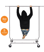 300 Lbs Heavy Duty Clothing Garment Rack Commercial Rolling Clothes Rack... - $127.90 CAD