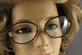 Vintage Eyeglasses Black &amp; Gold Lenses Wire Rim Theatre Metzler Germany Frame - £9.65 GBP