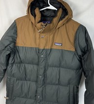 Patagonia Jacket Down Puffer Full Zip Coat Hood Boys Youth Size XL 14 - £39.44 GBP
