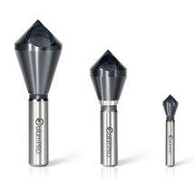 3Pcs Cobalt Single-End Countersink Chamfer Tool Set - Heavy-Duty M35 90-Degree C - £54.06 GBP