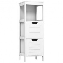 Floor Cabinet Multifunction Storage Rack Stand Organizer - Color: White - £76.58 GBP
