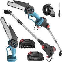 2-In-1 Cordless Pole Saw &amp; 8-Inch Mini Chainsaw - 21V 2.0Ah Battery Pole - £126.21 GBP