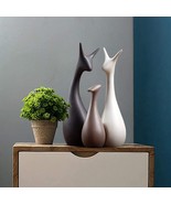 ASR Home Decor Lucky Deer Family Matte Finish Ceramic Figures (Matte Bla... - £86.49 GBP