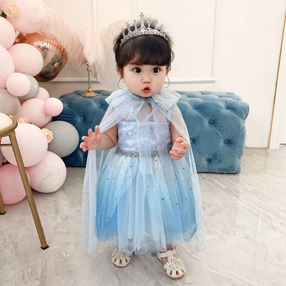 Arier elza princess dress girls costume baby birthday party gowns cosplay cartoon frock thumb200
