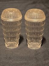 Vintage Clear Lucite Tiered Diamond Cuts Salt and Pepper Shakers - Actio... - $8.98