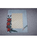 3-D Poinsettia Picture Frame 3 1/2&quot; X 5&quot; Red Green Gray The Unique Colle... - £5.11 GBP