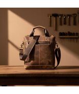 Mens Crazy Horse Leather Tote Bag  Genuine Leather Laptop Shoulder Bag, ... - $145.00