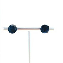 Sterling Silver 3CT Simulated Blue Sapphire Basket Set Stud Earrings - £12.66 GBP