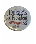 Vintage 1988 Dukakis for President button pin Democratic Presidential Hi... - $5.00