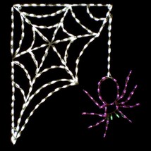 Corner Spider Web Halloween Outdoor LED Lighted Decoration Steel Wireframe - $349.99