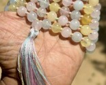 8 mm Rnd 108+1 Beads MORGANITE JADE Jaap Rosary Japa Mala Energized - $28.41