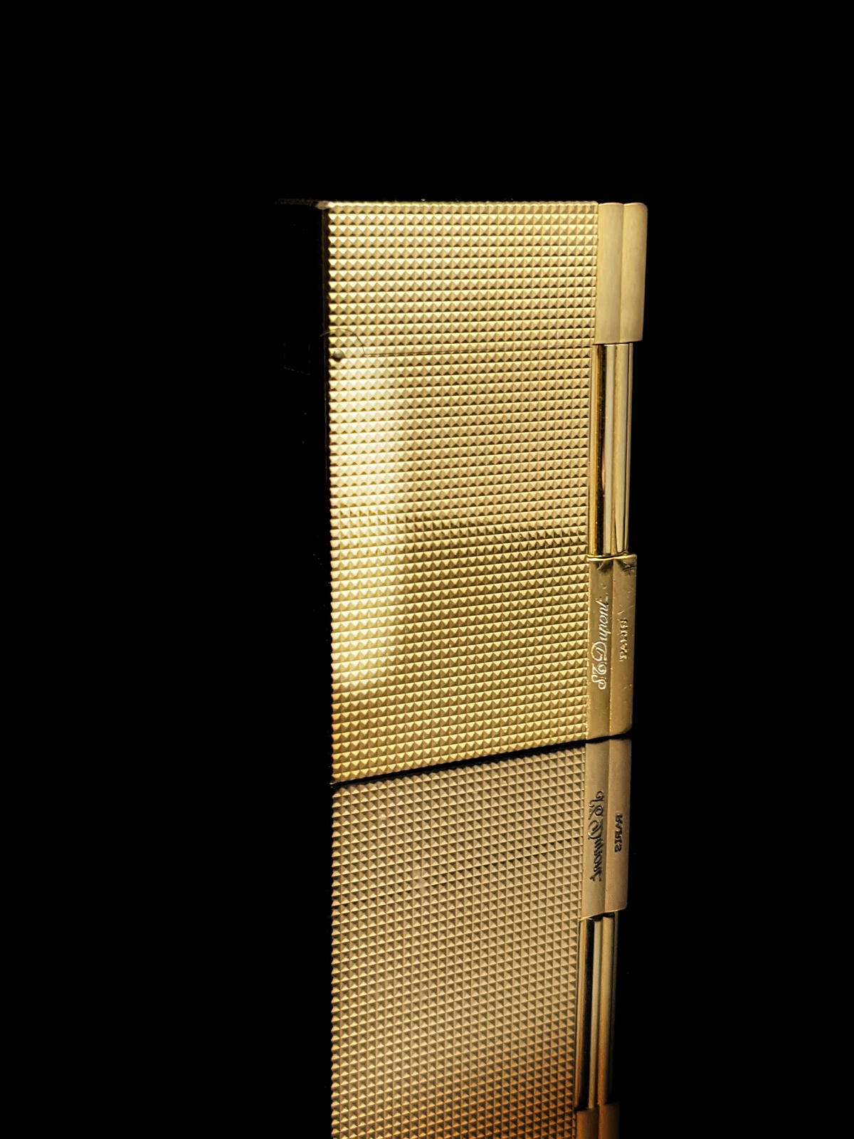 S.T. .Dupont  Gold Plated Diamond Pattern Gatsby Lighter - $875.00
