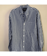 Bonobos Men&#39;s Navy and White Plaid Shirt - $253.60 MXN