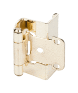 24-Cabinet Door Hinges Polished Brass 1/2&quot; Overlay 3/4&quot; Full Wrap Self C... - £23.42 GBP