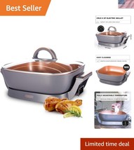 Luxury Electric Frying Pan - 1300W Nonstick Ceramic Skillet with Removab... - $1,681.19 MXN