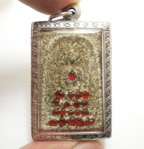 Phra Somdej Red Stone Iron Powder Blessed In 1967 Wat Rakang Thai Buddha Amulet - £77.16 GBP