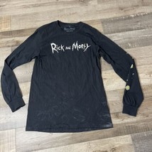 Rick Morty Shirt Mens Small Black Long Sleeve Double Sided Adult Swim - $9.77
