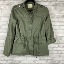 Jade &amp; Ivory Military Style Jacket S Coat Full Zip Snap Roll Tab Sleeves... - $23.29