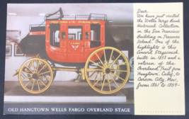 Vintage Old Hangtown Wells Fargo Overland Stagecoach Postcard -- 3.5&quot; x ... - £6.07 GBP